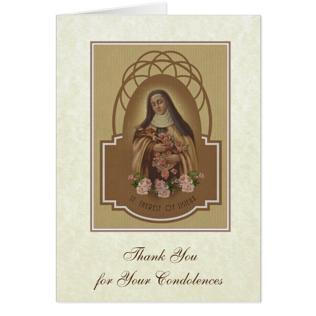 Catholic Funeral Sympathy Holy Card Thank You (Front)
