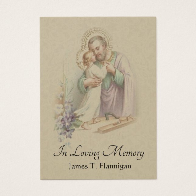 Catholic Funeral Sympathy Joseph Prayer Holy Card (Front)