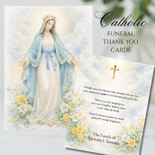 Catholic  Funeral Sympathy Mother Mary Thank You Card