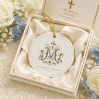Catholic Gold Marian Cross Monogram