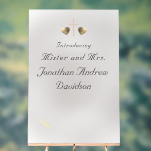 Catholic Grace Wedding Acrylic Sign