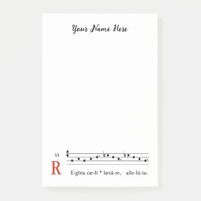 Catholic Gregorian Chant Classical Music Post-it Notes (Front)