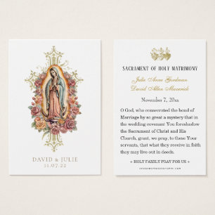 Catholic Guadalupe Wedding Prayer Card