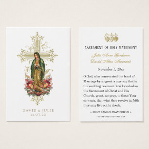 Catholic Guadalupe Wedding Prayer Card