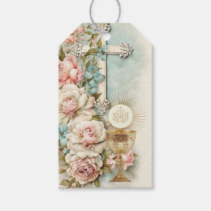 Catholic Holy Communion Vintage Floral Gift Tags