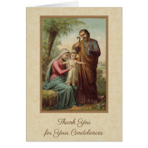 Catholic Holy Family Funeral Condolence Thank You