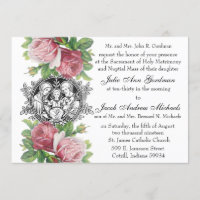 Catholic Holy Family Pink Roses Wedding