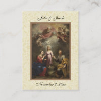 Catholic Holy Family Wedding Favour Holy Card