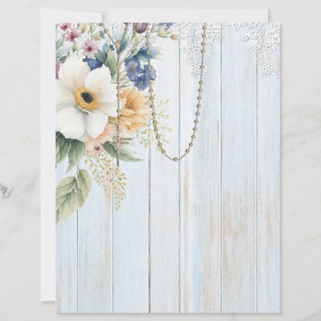Catholic Holy Rosary Floral Bouquet  (Front)