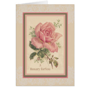 Catholic Holy Rosary Pink Roses Praying for You