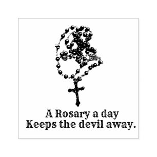 Catholic Holy Rosary Religious Virgin Mary Quote Rubber Stamp