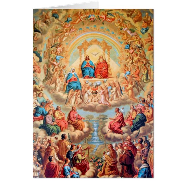 Catholic Holy Trinity Saints Thank You Condolences (Front)