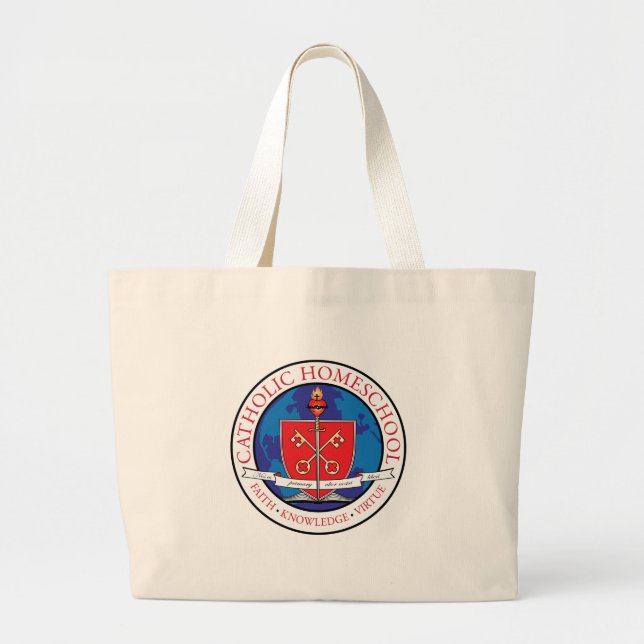 Catholic Homeschool Crest Tote Bags (Front)