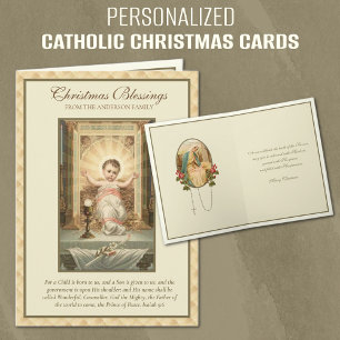 Catholic Jesus Christmas Scripture VIrgin Mary  Holiday Card