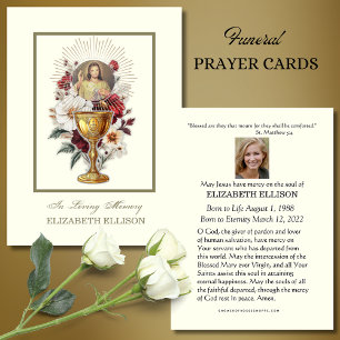 Catholic Jesus Divine Mercy Funeral Prayer Card