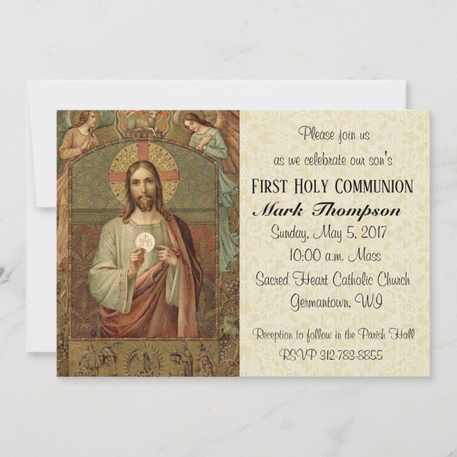 Catholic Jesus First Communion Invitations (Front)