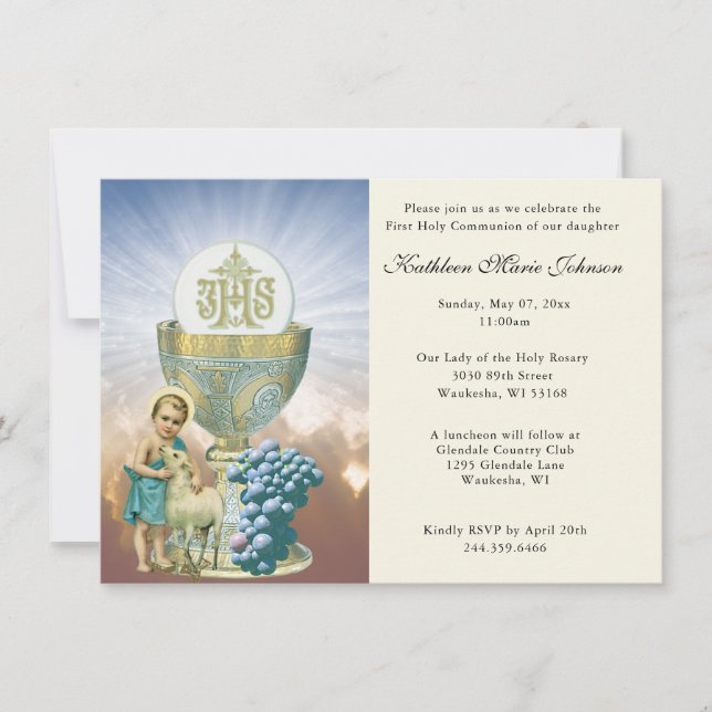 Catholic Jesus First Communion Invitations (Front)