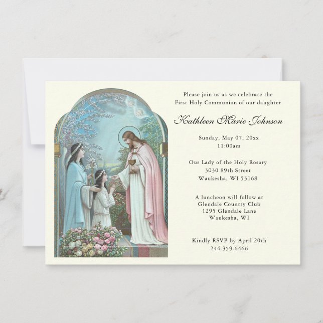 Catholic Jesus First Communion Invitations (Front)