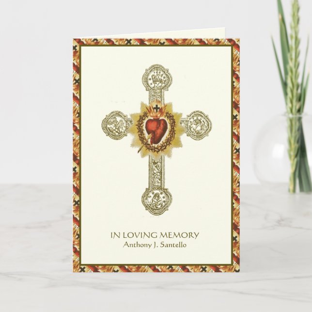 Catholic Jesus Funeral Mass Religious Prayer  Card (Front)