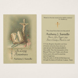 Catholic Jesus Funeral Sympathy Prayer Holy Card