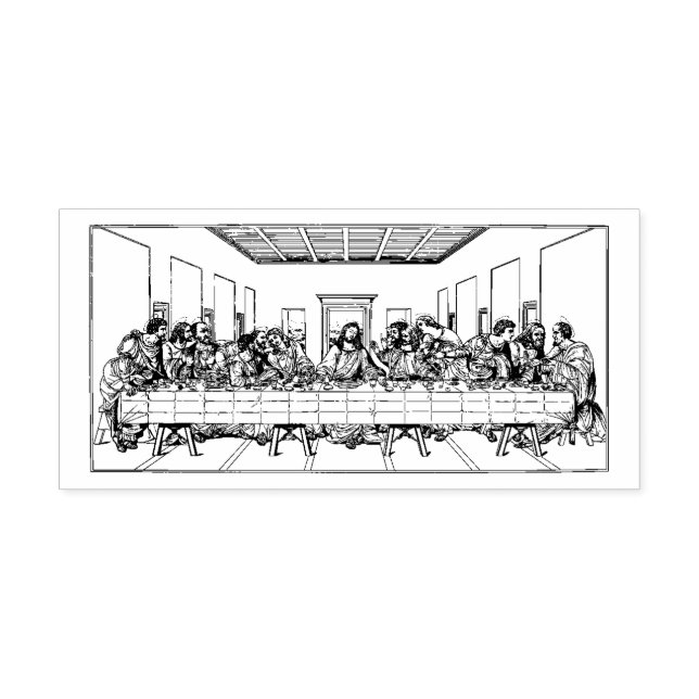 Catholic Jesus Last Supper Religious Apostles Rubber Stamp (Imprint)