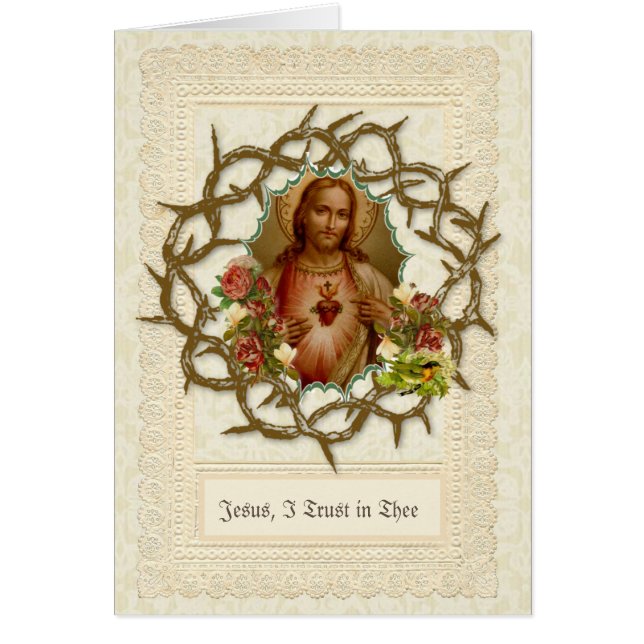 Catholic Jesus Sacred Heart Religious Floral (Front)