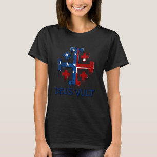 Catholic Knight Templar Crusader Cross American Fl T-Shirt