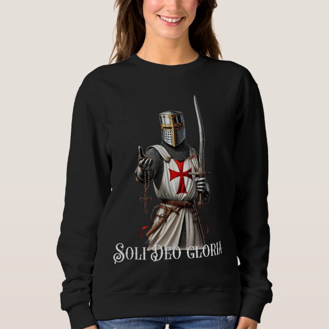 Catholic Knight Templar Latin Crusader Cross Sweatshirt (Front)