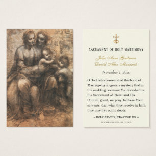 Catholic Leonardo DaVinci Wedding Holy Card