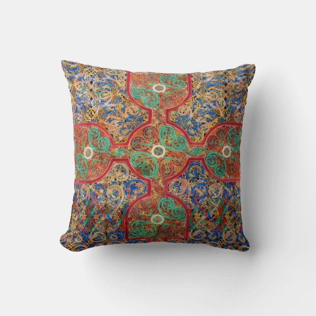 Catholic Lindisfarne Gospels Illumination Cushion (Front)