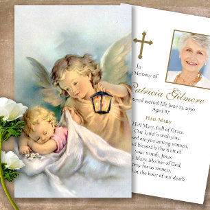 Catholic Loss Angels Funeral Prayer Sympathy Cards