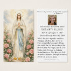 Catholic Lourdes Funeral Memorial Prayer Card