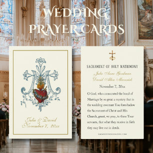 Catholic Marian Cross Wedding Favour Card 
