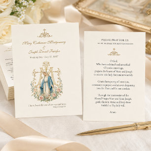 Catholic Marian Engagement Wedding Prayer Enclosure Card