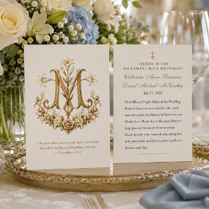 Catholic Marian Monogram White Lilies Wedding