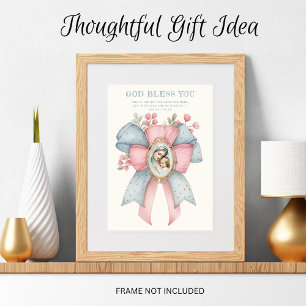Catholic Mary and Jesus Floral Scripture