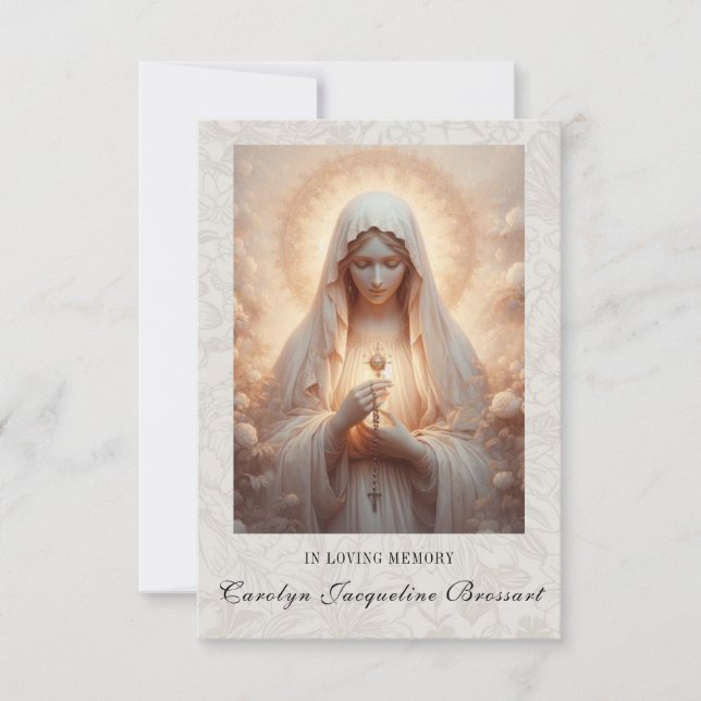 Catholic Mary Funeral Memorial Prayer Card (Front)