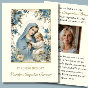 Catholic Mary Funeral Memorial Prayer Card