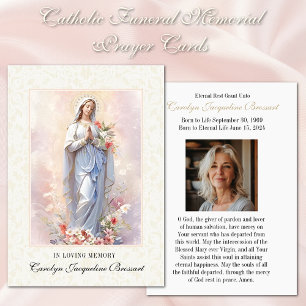 Catholic Mary Funeral Memorial Prayer Card