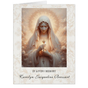 Catholic Mary Funeral Memorial Prayer Folded Card