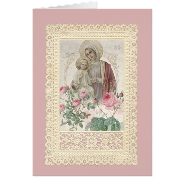 Catholic Mary Jesus Religious Floral Lace (Front)