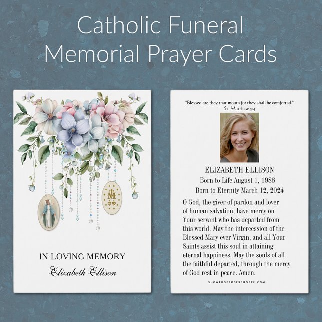Catholic Mary Memorare Prayer Funeral Prayer Card (Creator Uploaded)