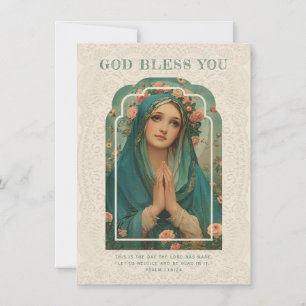 Catholic Mary Religious Floral Vintage