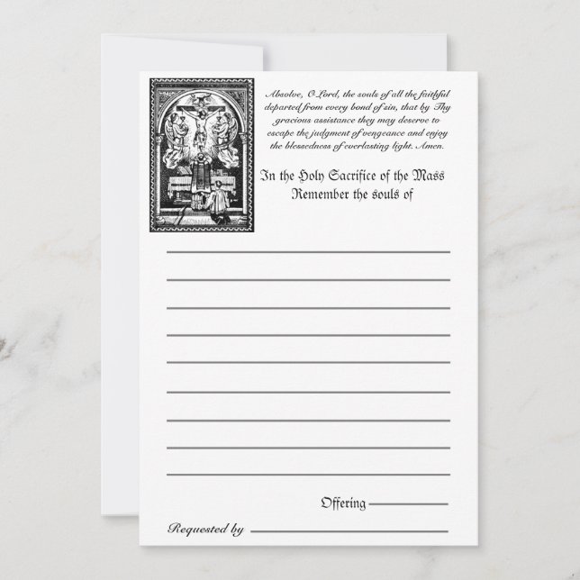 Catholic Mass All Souls Remembrance of the Dead (Front)