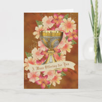 Catholic Mass Offering Autumn Floral Gold Chalice