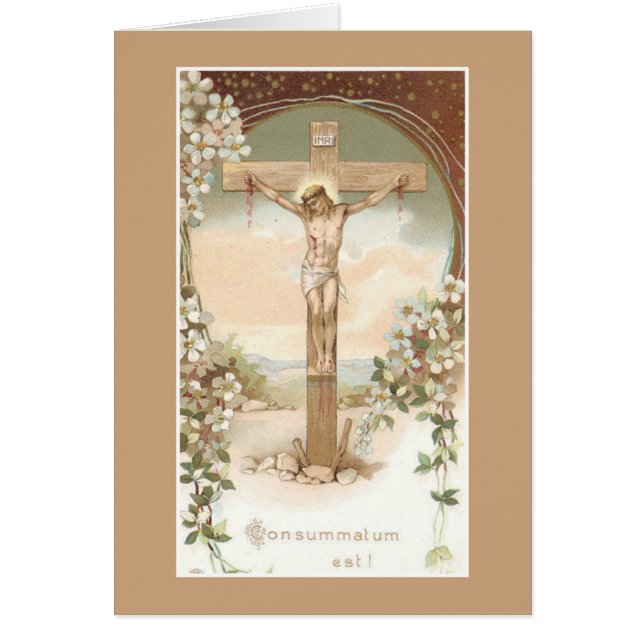 Catholic Mass Offering Card with Crucifix (Front)