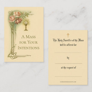 Catholic Mass Offering Chalice Roses Holy Cards