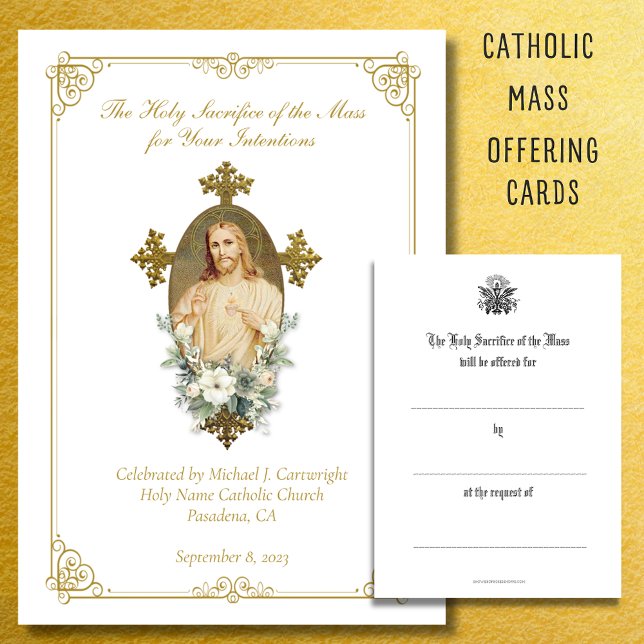 Catholic Mass Offering Intentions Remembrance Card (Creator Uploaded)