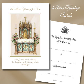 Catholic Mass Offering Intentions Remembrance Card