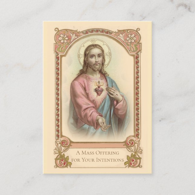 Catholic Mass Offering  Jesus Holy Cards (Front)